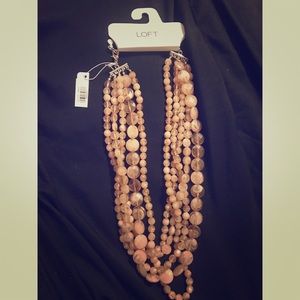 Multistrand Pink Beaded Stone Necklace
